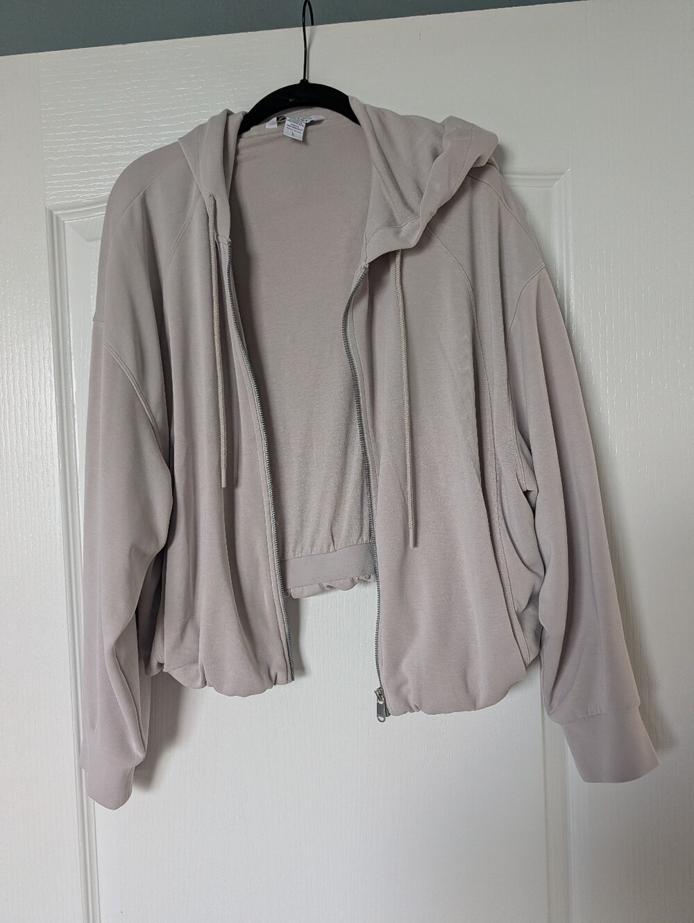 Athleta bubble Hem Hoodie - Taupe